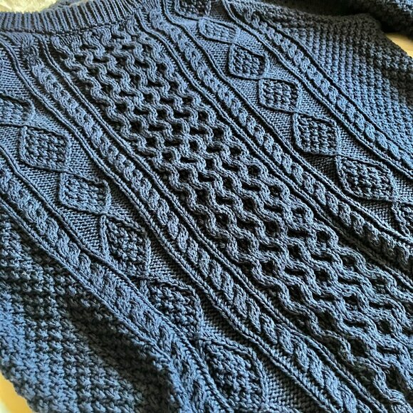 LL Bean Men's Signature Cotton Fisherman Sweater - Medium - Picture 2 of 4